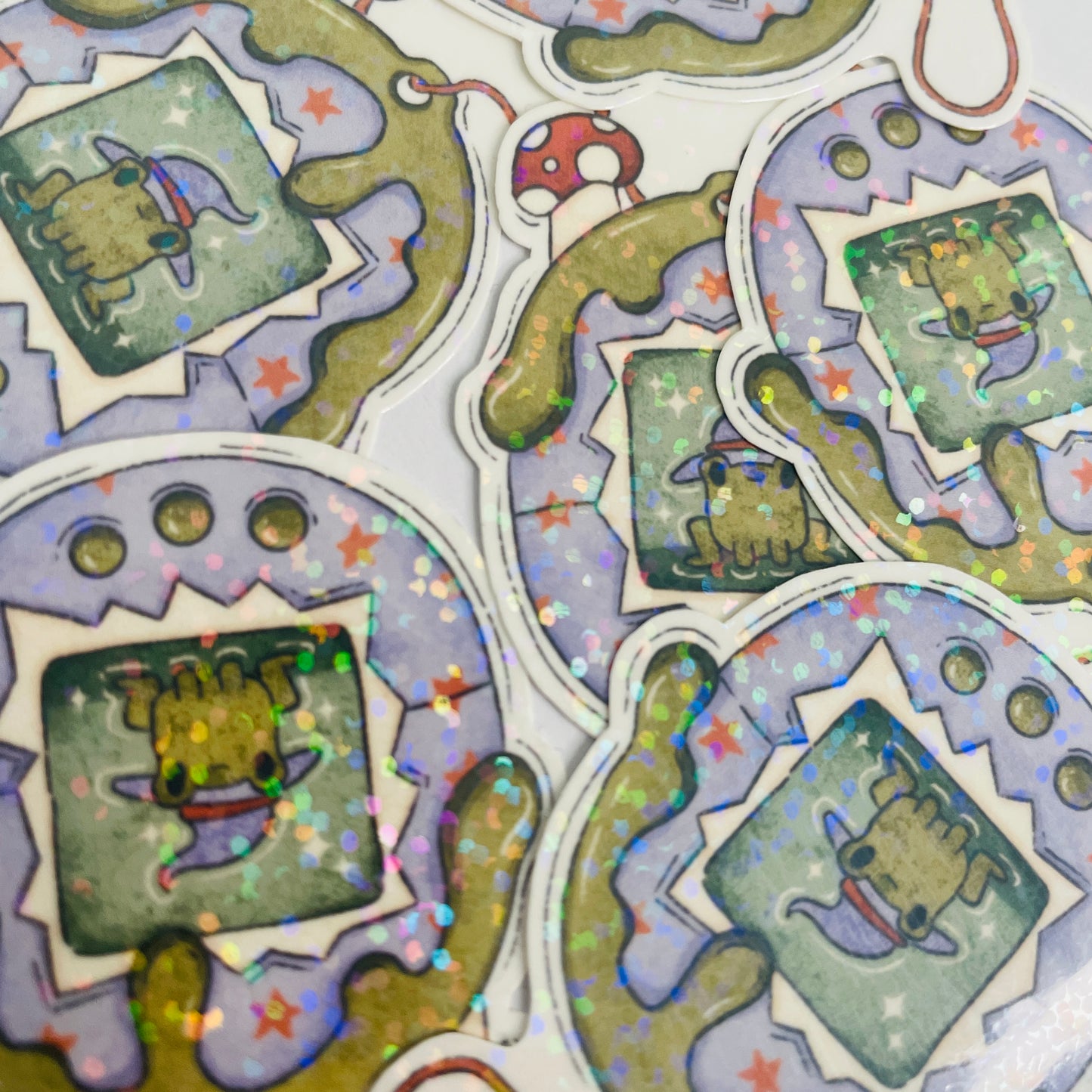 Holographic Frog Spooky Pocket Pal Sticker