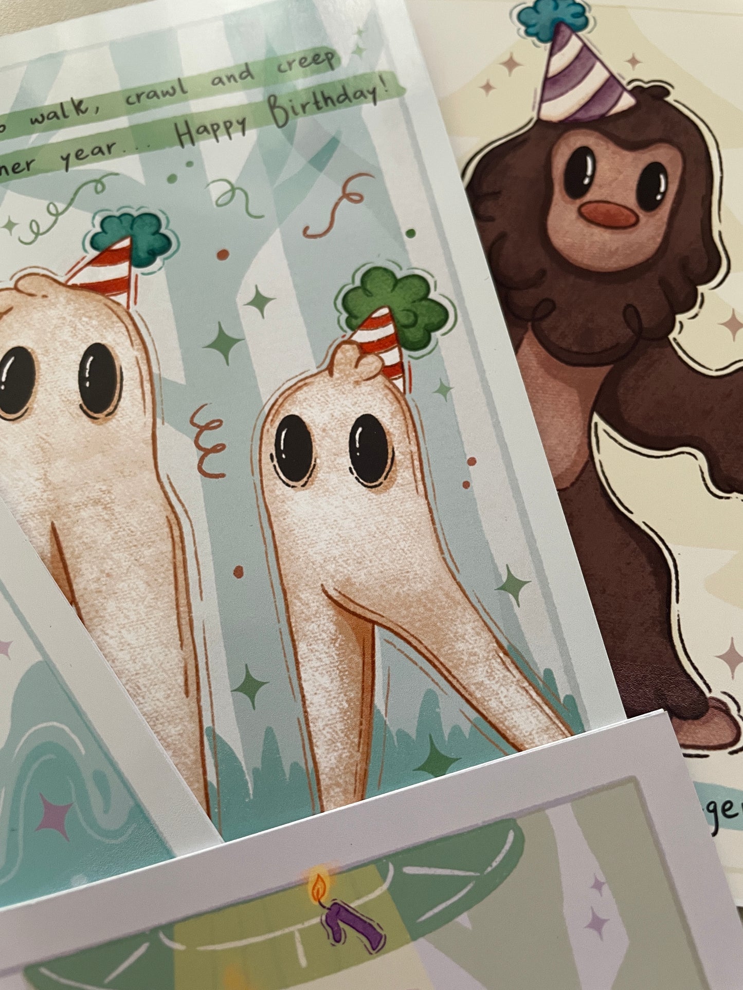 Bigfoot/Sasquatch Monster Birthday Card - Handmade Greeting Card with Envelope + Stickers - The Cryptid Card Collection