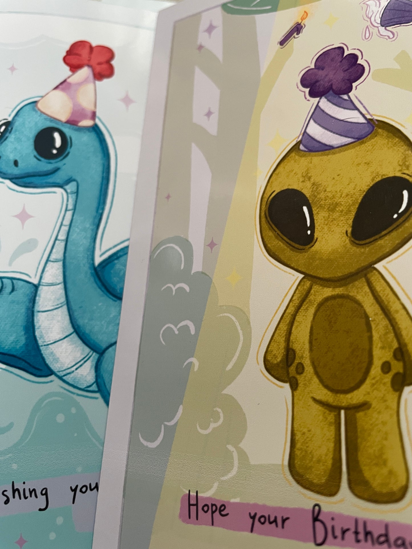 Lochness Monster Birthday Card - Handmade Greeting Card with Envelope + Stickers - The Cryptid Card Collection