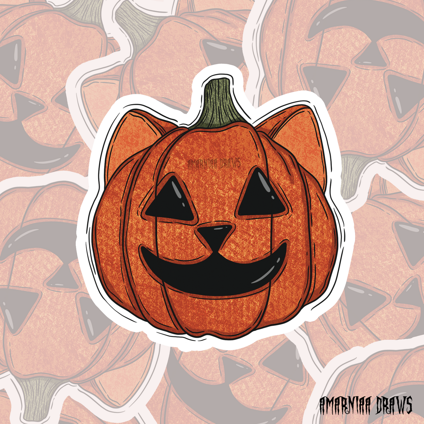 Cat Pumpkin Ghost Sticker