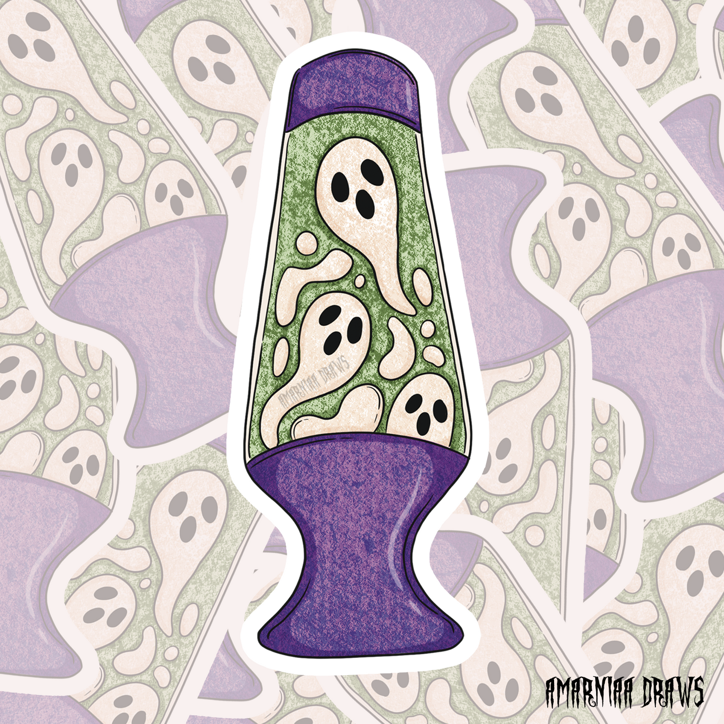 Ghost Lava Lamp Sticker (Purple or Orange)