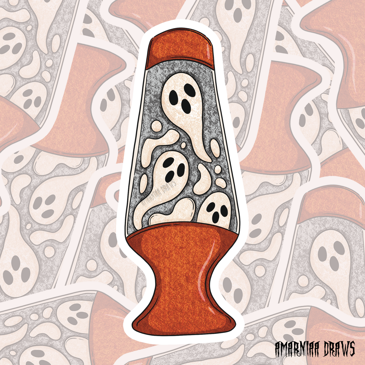 Ghost Lava Lamp Sticker (Purple or Orange)