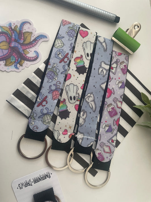 Gay Little Ghosts | Wristlet-  Key strap - Key Ring - Handmade Spooky Cute | Halloween Accessories