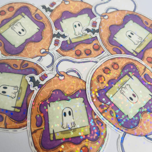 Holographic Ghost Spooky Pocket Pal Sticker