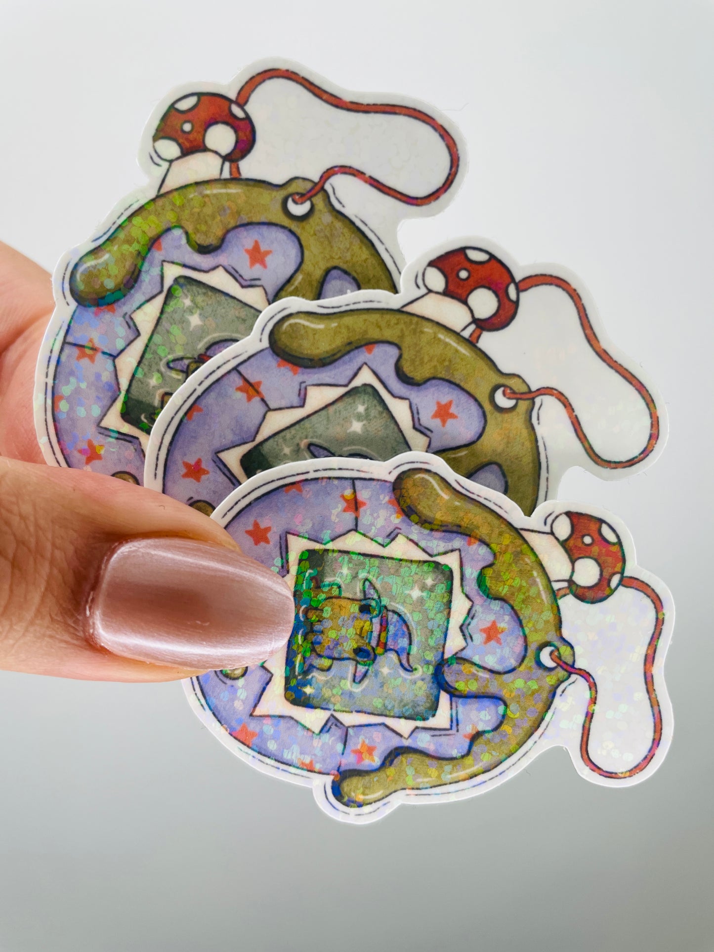 Holographic Frog Spooky Pocket Pal Sticker