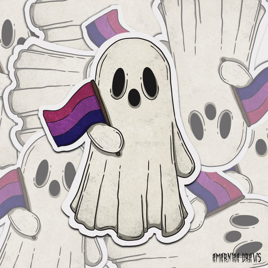 Bisexual Flag Ghost Sticker