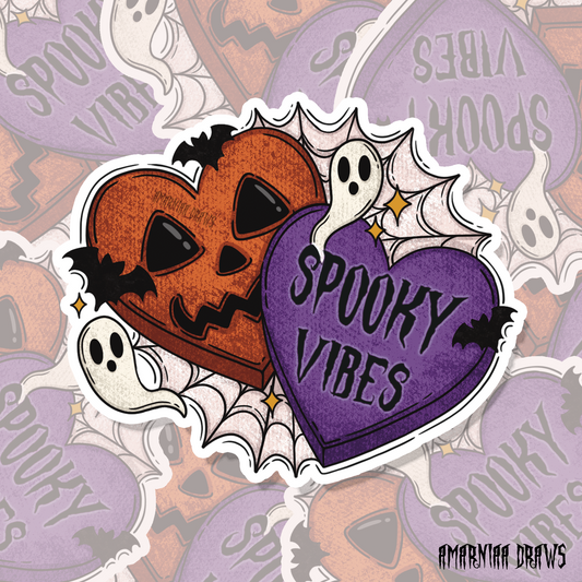 Spooky Vibes Halloween Hearts Sticker